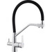 Смеситель для кухни Kroner KRP Edelstahl Klassisch ESG03817BLK (нержавейка/черный, c гибким изливом и подключением питьевой воды), Цвет производителя: нержавейка, черный, фото 