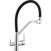 Смеситель для кухни Kroner KRP Edelstahl Klassisch ESG03817BLK (нержавейка/черный, c гибким изливом и подключением питьевой воды), Цвет производителя: нержавейка, черный, фото 3