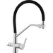 Смеситель для кухни Kroner KRP Edelstahl Klassisch ESG03817BLK (нержавейка/черный, c гибким изливом и подключением питьевой воды), Цвет производителя: нержавейка, черный, фото 4
