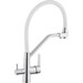 Смеситель для кухни Kroner KRP Edelstahl Klassisch ESG03817WHI (нержавейка/белый, c гибким изливом и подключением питьевой воды), Цвет производителя: нержавейка, белый, фото 3