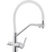 Смеситель для кухни Kroner KRP Edelstahl Klassisch ESG03817WHI (нержавейка/белый, c гибким изливом и подключением питьевой воды), Цвет производителя: нержавейка, белый, фото 4