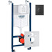 Инсталляция для унитаза 4 в 1 Grohe Rapid SL 3884000G_38505KF0 (с клавишей смыва, прокладкой и креплением к стене), Цвет производителя: черный матовый, фото 