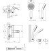 Смеситель для душа Kroner KRM Kante C050 (с лейкой и шлангом), фото 6