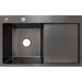 Мийка для кухні Lidz Handmade H7849BR Brushed Black LDH7849BRPVD43625 (78x49 см, чорна брашована, 3.0/1.0 мм, з сифоном і дозатором), Доступні розміри: 78 x 49 R, Колір виробника: фарбований чорний, фото 