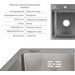 Мийка для кухні Lidz Handmade H6350R Brushed Steel LDH6350BRUR4558747522 (63x50 см, брашована сталь, 3.0/1.0 мм, з кошиком, сифоном та дозатором), Доступні розміри: 63 x 50 R, Колір виробника: брашована нержавіюча сталь, Тип поверхні: brash (брашированная, матовая), фото , изображение 5
