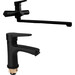 Комплект смесителей 2 в 1 для ванной комнаты Lidz Nicole Black Matt LDNIC005BLA4518345895 (LDNIC001FBLA35178 + LDNIC005BLA45183, черный матовый), фото 