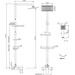 Душова система Ferro Algeo Square Chrome NP74-BAQ7U (з полицею), фото , изображение 2