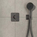 Смеситель скрытого монтажа с термостатом для ванны Hansgrohe ShowerSelect Comfort Q Brushed Black Chrome 15583340+01500180 (брашированный черный хром, внутренняя часть в комплекте), Цвет производителя: брашированный черный хром, фото 3