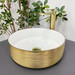 Умивальник VBI Prato White/Brush Gold VBI-011408 (36 см, білий глянсовий/брашований золотий, чаша), Доступні розміри: 36 x 36, Колір виробника: білий глянець, золото брошене, фото 