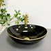 Умивальник VBI Parma Black/Gold Edge VBI-011012 (42x34 см, чорний глянсовий/золотий, чаша), Доступні розміри: 42 x 34, Колір виробника: чорний глянець, золото, фото , изображение 2