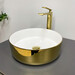 Умивальник VBI Prato White/Gold VBI-011415 (36 см, білий глянсовий/золотий, чаша), Доступні розміри: 36 x 36, Колір виробника: білий глянець, золото, фото 