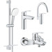 Комплект змішувачів для ванної кімнати та кухні Grohe Eurosmart New M-Size UA123248M3 (23324003+33300003+26907003+33202003), фото 