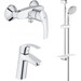 Комплект змішувачів для ванної кімнати Grohe Eurosmart M-Size 123244 M (23324001+33555002+27926001), фото 