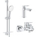 Комплект змішувачів для ванної кімнати Grohe Cubeo M-Size UA125246M (1018130000+1017550000+27929003), фото 