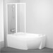 Скляна шторка для ванни Ravak Rosa VSK2 (76L70100Z1, 90x150 см, скло прозоре, профіль білий, ліва), Доступні розміри: 90 x 150 L, Колір виробника: білий, фото 