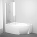 Стеклянная шторка для ванны Ravak Rosa CVSK1 160/170 L (7QLS0100Y1, 100x150 см, стекло прозрачное, профиль белый, левая), Доступные размеры: 100 x 150 L, Цвет производителя: белый, фото 