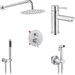 Комплект смесителей для ванной комнаты Kroner Edelstahl Klassisch KRKESG082ESG010ESG053 (Klassisch-ESG082+Klassisch-ESG010+Klassisch -ESG053, нержавейка), фото 