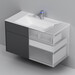 Комплект мебели Am.Pm Inspire V2.0 M50AFHX1003GM+M50AWPC1001WG+M50ACHX0406GM (100 см, графит, тумба + раковина + пенал), Доступные размеры: 100, фото 8