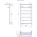 Водяной полотенцесушитель Mario Inox Готель 1.8.044542.P (530x970, с полкой), Доступные размеры: 530 x 970, фото 4