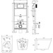 Комплект унитаз с инсталляцией 3 в 1 : подвесной унитаз с сиденьем Volle Libra 2.0 Vortice 1321.001000 + инсталляция Imprese i-Frame i1210 + с креплением к стене, фото 4