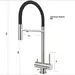 Смеситель для кухни Perla Oceli PSS5101 (хром/черный матовый, с гибким изливом и подключением питьевой воды), фото 3