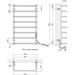 Электрический полотенцесушитель Kroner KRP Stil STL-ER90x50-8 (500x900, правый, сенсорный), Доступные размеры: 500 x 900, Подключение полотенцесушителя: правое, фото 6