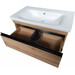 Тумба з раковиною Devit Frame 753100O (100 см, дуб/чорний, підвісна, із сифоном), Доступні розміри: 100, Колір виробника: дуб, фото , изображение 4