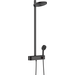Душова система з термостатом Hansgrohe Pulsify S Showerpipe 260 2jet EcoSmart Matt Black 24241670 (чорна матова, з поличкою), Колір виробника: чорний матовий, фото 