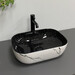 Раковина VBI Ravenna White Black Marmo VBI-011230 (46x33 см, чорний/білий мармур глянсовий, чаша), Доступні розміри: 45 x 32, Колір виробника: мармур, чорний глянсовий, фото , изображение 2