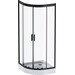 Душова кабіна Am.Pm Gem 1/4 Round W90UG-401-8080-BT (80x80 см, прозоре скло, профіль чорний матовий), Доступні розміри: 80 x 80, Колір виробника: чорний матовий, фото , изображение 8