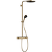 Душова система з термостатом Hansgrohe Pulsify S Showerpipe 260 1jet EcoSmart Brushed Bronze 24221140 (брашована бронза, з поличкою), Колір виробника: брашована бронза, фото 