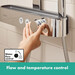 Душова система з термостатом Hansgrohe Pulsify S Showerpipe 260 1jet EcoSmart Chrome 24221000 (хром, з поличкою), Колір виробника: хром, фото , изображение 3