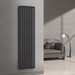Вертикальний радіатор Navin Ellipse Black Matt 02-245032-4818 (48x180, чорний муар), Колір виробника: чорний муар, фото , изображение 2