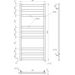 Электрический полотенцесушитель Genesis Aqua Tristar Flat Dry GA-5006-1 (530x1200, черный матовый, белый, графит), Доступные размеры: 530 x 1200, фото 4