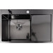 Кухонная мойка Valeso Handmade PVD Decor L SP000049737 (78x50 см, черная, 3.0/0.8 мм, левая, c дозатором и сифоном), Доступные размеры: 78 x 50 L, Цвет производителя: черный, Тип поверхности: PVD декор, фото 
