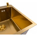 Кухонна мийка Valeso Handmade PVD Gold SP000044305 (50x50 см, золото, 3.0/0.8 мм, з дозатором та сифоном), Доступні розміри: 50x50, Колір виробника: золото, Тип поверхні: PVD, фото , изображение 3