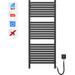 Електрична рушникосушарка Navin Авангард X Sensor Wi-Fi 12-272055-4812 (480x1200, чорний муар, права, сенсорна, з таймером), Доступні розміри: 480 x 1200, Колір виробника: чорний муар, Підключення рушникосушарки: праве, фото 