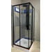 Душова кабіна Dusel А-513HB Black Matt 551320 (100x100 см, скло прозоре, профіль чорний матовий), Доступні розміри: 100 x 100, Колір виробника: прозоре скло, обробка чорна матова, фото , изображение 3