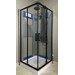 Душова кабіна Dusel А-513HB Black Matt 551329 (90x90 см, скло прозоре, профіль чорний матовий), Доступні розміри: 90 x 90, Колір виробника: прозоре скло, обробка чорна матова, фото , изображение 2