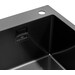 Кухонна мийка Kroner KRP Schwarze 5843HM PVD (Schwarze-5843HM, 58x43 см, 3.0/1.0 мм, з колландером та сифоном), Доступні розміри: 58 x 43, фото , изображение 5