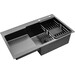 Кухонна мийка Kroner KRP Schwarze 7848RHM PVD (Schwarze-7848RHM, 78x48 см, 3.0/1.0 мм, з колландером та сифоном), Доступні розміри: 78 x 48 R, фото 