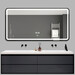 Зеркало для ванной комнаты Dusel DE-M0065D Black 606502 (80х65 см, черное, с LED-подсветкой, диммером, подогревом, часами и температурой), Доступные размеры: 80 x 65, Цвет производителя: черный, фото 