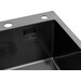 Кухонная мойка Kroner KRP Schwarze 4545HM PVD (Schwarze-4545HM, 45x45 см, 3.0/1.0 мм, с коландером и сифоном), Доступные размеры: 45 x 45, фото 5