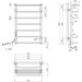 Электрический полотенцесушитель Kroner KRP Stern ST-EL80x50-7 (500x800, левый, сенсорный), Доступные размеры: 500 x 800, Подключение полотенцесушителя: левое, фото 6