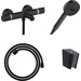 Змішувач для ванни з термостатом Hansgrohe Ecostat Comfort Black Matt 13114670U (13114670+28331670+28260670+24101670, чорний матовий, з лійкою та шлангом), фото 