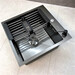 Кухонна мийка Dusel SS304 PVD Nano Black DS50550-1NB (50x50 см, чорна матова, 3.0/0.8 мм, з дозатором, сифоном та коландером), Доступні розміри: 50x50, Колір виробника: чорний матовий, Тип поверхні: PVD brash, фото , изображение 4