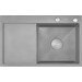 Мийка для кухні Dusel SS304 PVD Nano Grey DS50678-2RNG (78x49 см, права, сіра матова, 3.0/0.8 мм, з сифоном, дозатором та коландером), Доступні розміри: 78 x 49 R, Колір виробника: сірий матовий, Тип поверхні: PVD brash, фото , изображение 2