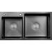 Мойка для кухни Dusel SS304 PVD Nano Black DS50878-1LNB (78x43 см, левая, черная матовая, 3.0/0.8 мм, с сифоном, дозатором и коландером), Доступные размеры: 78 x 43 L, Цвет производителя: черный матовый, Тип поверхности: PVD brash, фото 2