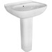 Умывальник Imprese Laska White Glossy i1108 (55x46 см, белый глянцевый, с пьедесталом), фото 