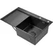 Мийка для кухні Dusel SS304 PVD Nano Black DS50963-2RNB (63x50 см, права, чорна матова, 3.0/0.8 мм, з сифоном, дозатором та колландером), Доступні розміри: 63 x 50 R, Колір виробника: чорний матовий, Тип поверхні: PVD brash, фото 